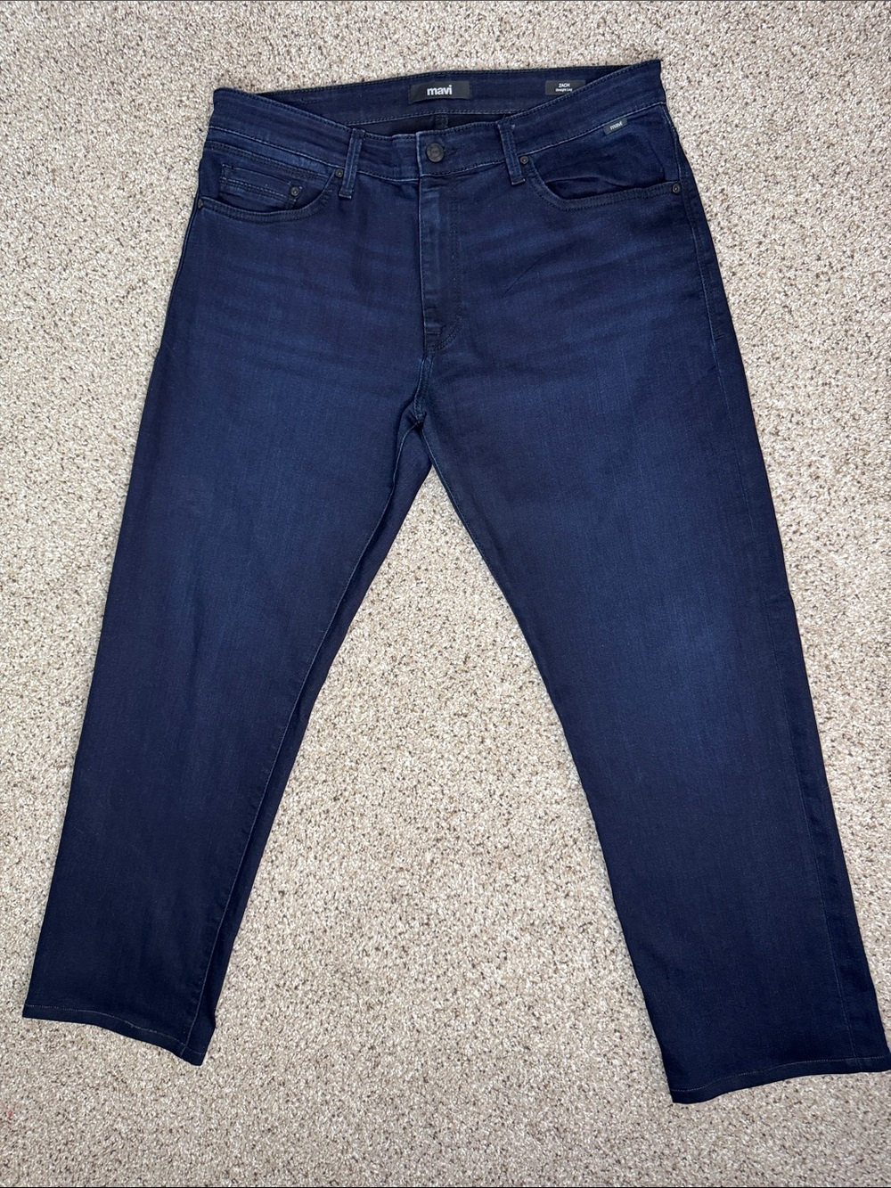 Mavi Men's Dark Indigo Zach Straight Leg Relaxed Jeans